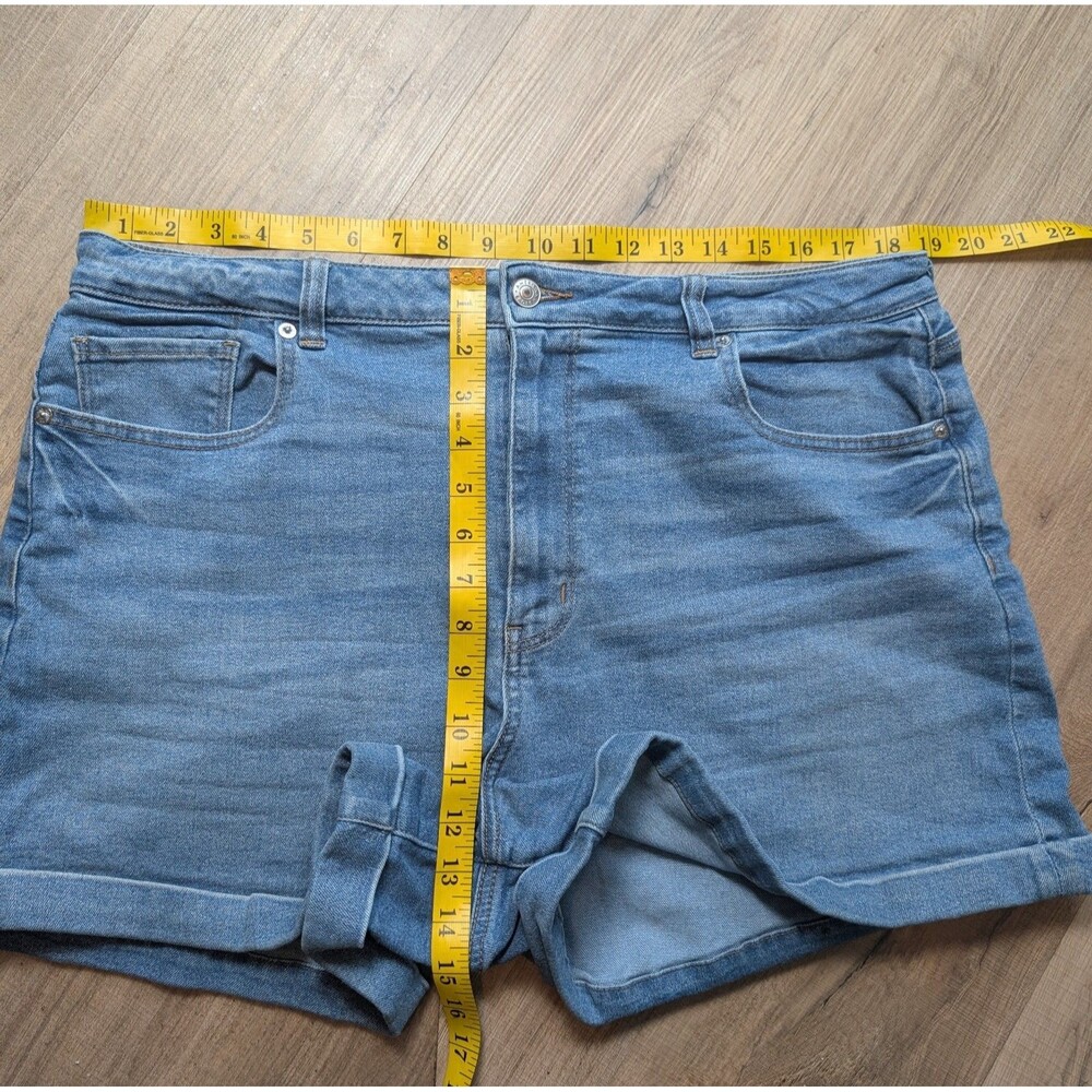 American Eagle Size 18 Mom Shorts Cuffed Stretch Denim High Rise Boho Festival - Picture 7 of 8